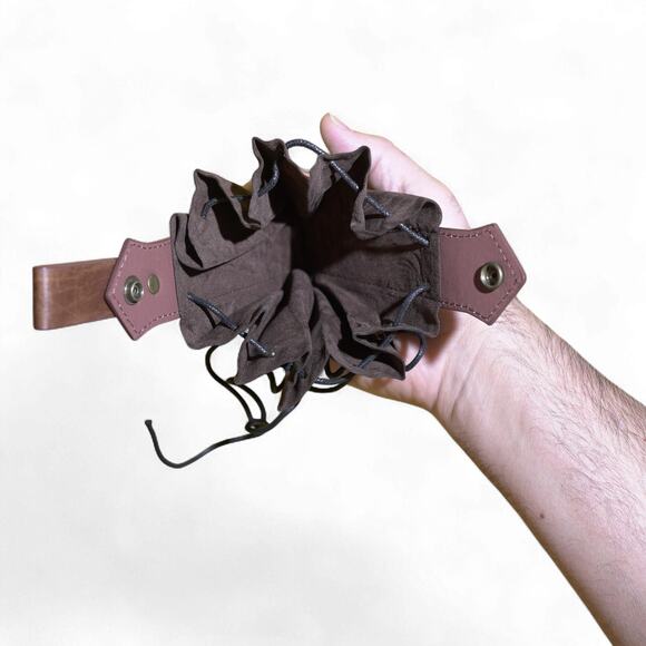 VTG Inspired Medieval Leather Belt Potion Bottle Pouch Viking Wizard Brown Gift - Picture 2 of 7